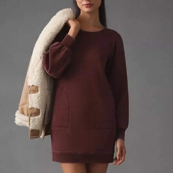 Anthropologie Daily Practice Puff Sleeve Athleisure Tunic Dress Large - Picture 1 of 9